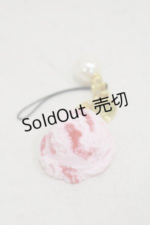 画像: Q-pot. / Strawberry Marble Iceストラップ  ストロベリー H-24-06-13-027-QP-ZA-KB-ZH