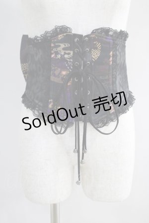 画像: Qutie Frash / 花魁帯コルセット  黒×紫 H-24-06-20-1007-QU-TO-KB-ZH