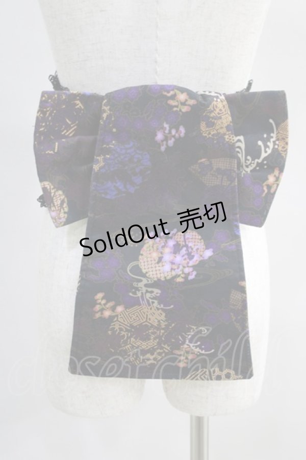画像3: Qutie Frash / 花魁帯コルセット  黒×紫 H-24-06-20-1007-QU-TO-KB-ZH (3)