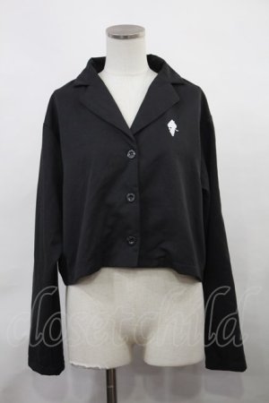 画像: NieR Clothing / シルエット刺繍ジャケット  黒 H-24-06-20-020-PU-JA-KB-ZT060