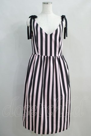 画像: MILK / Lady Stripe Dress  ピンク×ブラック H-24-06-21-016-ML-OP-KB-ZH