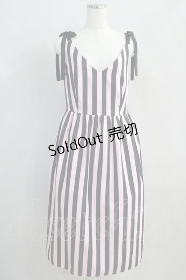 画像1: MILK / Lady Stripe Dress  ピンク×ブラック H-24-06-21-016-ML-OP-KB-ZH (1)