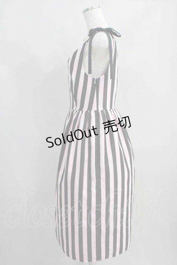 画像2: MILK / Lady Stripe Dress  ピンク×ブラック H-24-06-21-016-ML-OP-KB-ZH (2)