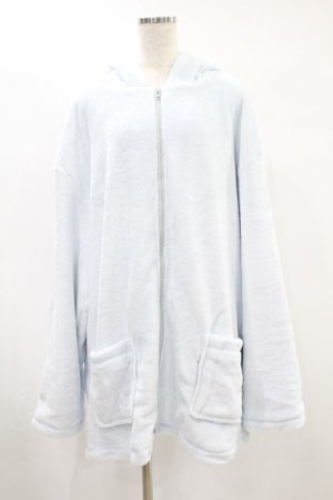 画像: NieR Clothing / ツノ付き超ふわもこPASTEL ZIP OUTER  サックス H-24-06-25-064-PU-JA-KB-ZT-C060