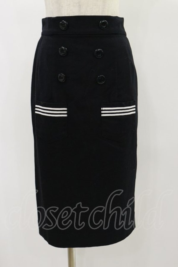 画像1: MILK / Sailorタイトスカート  ブラック H-24-06-27-049-ML-SK-KB-ZH (1)
