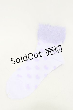 画像: Candy Stripper / HEART LAME SOX  ラベンダー H-24-06-27-007-PU-ZA-KB-ZH