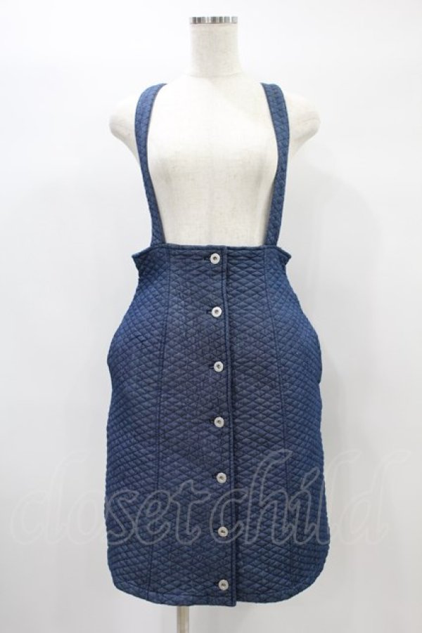 画像1: Candy Stripper / DENIM QUILT SKIRT M ブルー H-24-07-02-031-PU-SK-KB-ZH (1)