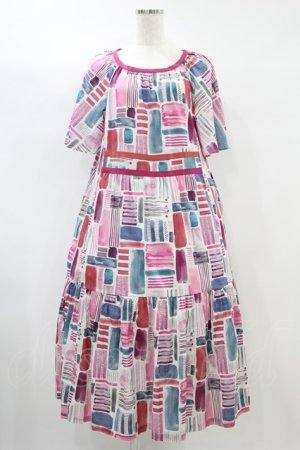 画像: Jane Marple Dans Le Saｌon / Constructed stripes surf dress  ピンク H-24-07-03-1015-JM-OP-KB-ZH
