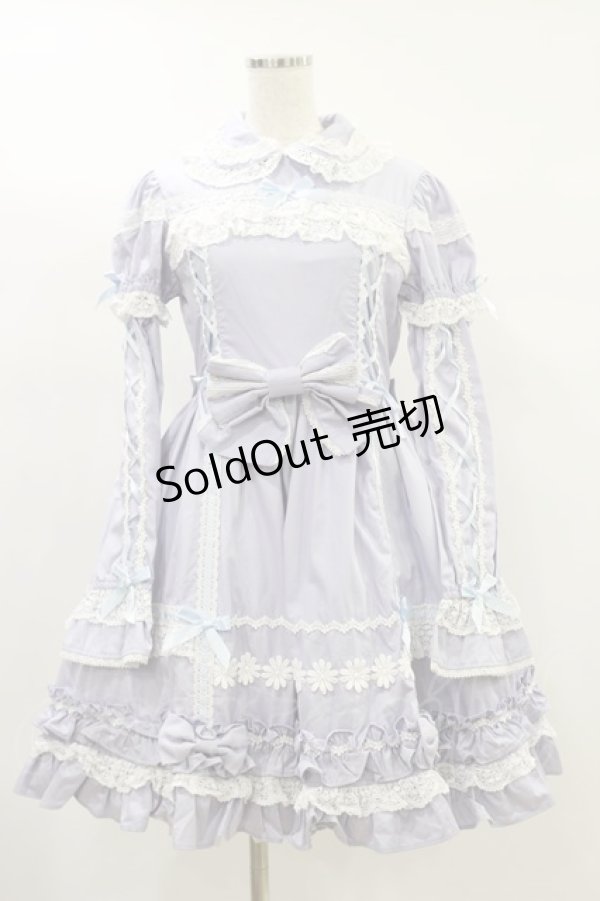 画像1: Angelic Pretty / フラワーレースワンピース(2008) Free サックス H-24-07-06-071-AP-OP-NS-ZH (1)