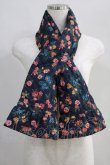 画像1: Jane Marple Dans Le Saｌon / Flowers of Jouy puffer scarf  ネイビー H-24-07-09-1033-JM-ZA-KB-ZH (1)