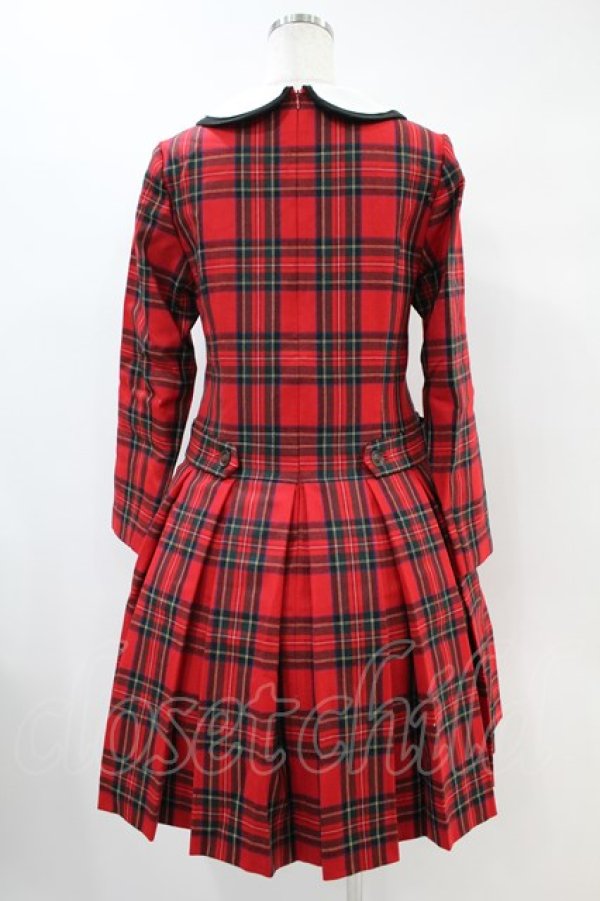 画像2: Jane Marple / tartan check lycee onepiece  レッド H-24-07-09-017-JM-OP-KB-ZT371 (2)