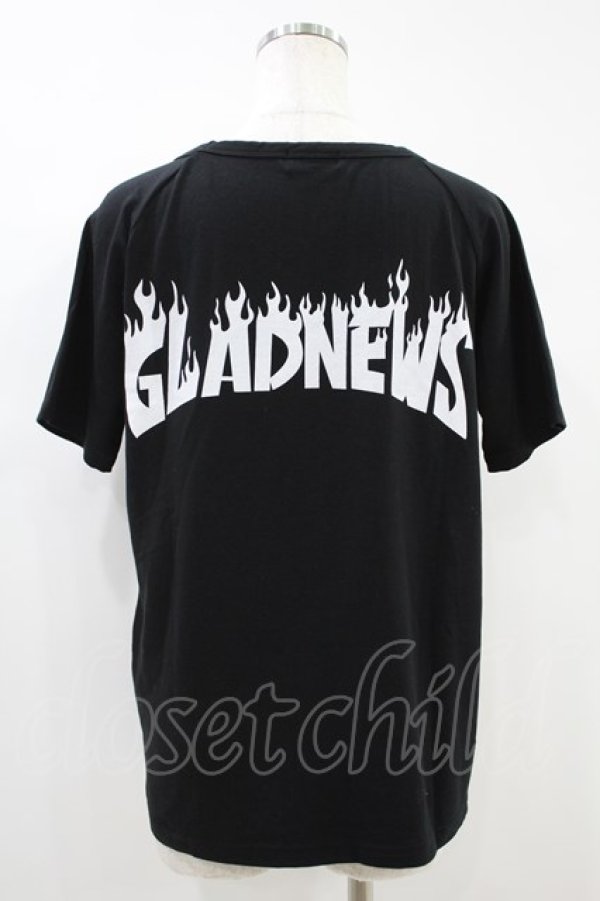 画像2: GLAD NEWS / バックプリントTシャツ  黒 H-24-07-20-1049-GL-TO-KB-ZH (2)