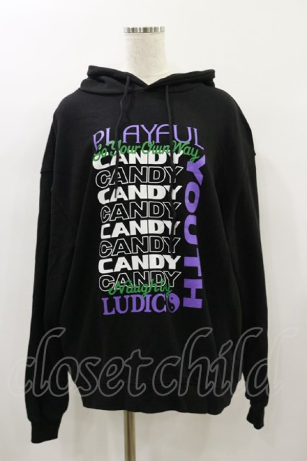 画像1: Candy Stripper / PLAYFUL SWEAT HOODIE  ブラック H-24-07-27-039-PU-TO-KB-ZT281 (1)