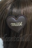 画像2: MILK / レザーハートバレッタ  ブラウン H-24-07-30-016-ML-AC-NS-ZH (2)