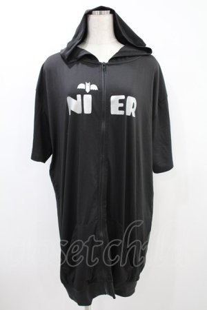 画像: NieR Clothing / 半袖ZIPパーカー  黒 H-24-08-02-029-PU-TO-KB-ZH