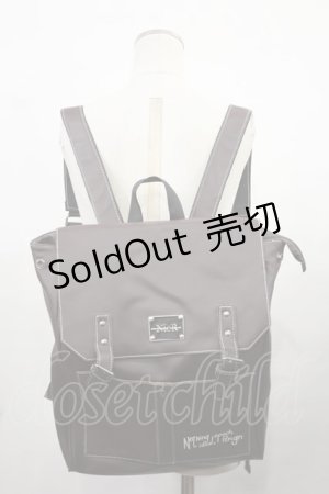 画像: NieR Clothing / METAL LOGO PU LEATHER大容量BACKPACK  茶 H-24-08-03-1034-PU-BG-KB-ZH