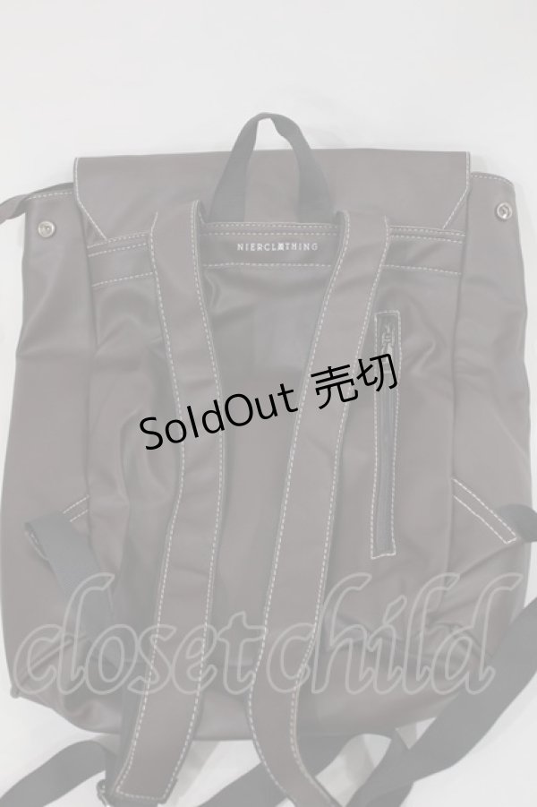 画像2: NieR Clothing / METAL LOGO PU LEATHER大容量BACKPACK  茶 H-24-08-03-1034-PU-BG-KB-ZH (2)