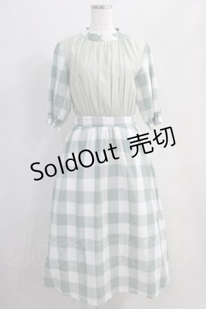 画像: LEBECCA boutique / テラス席のギンガムチェックワンピース Free グリーン H-24-08-03-011-EL-OP-NS-ZH