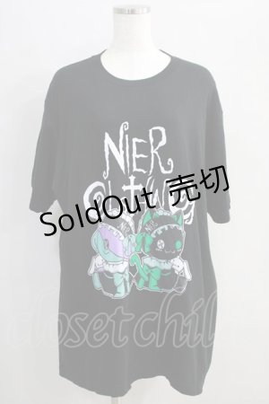 画像: NieR Clothing / プリントCOTTON CUTSEW XL 黒 H-24-08-05-024-PU-TO-KB-ZH