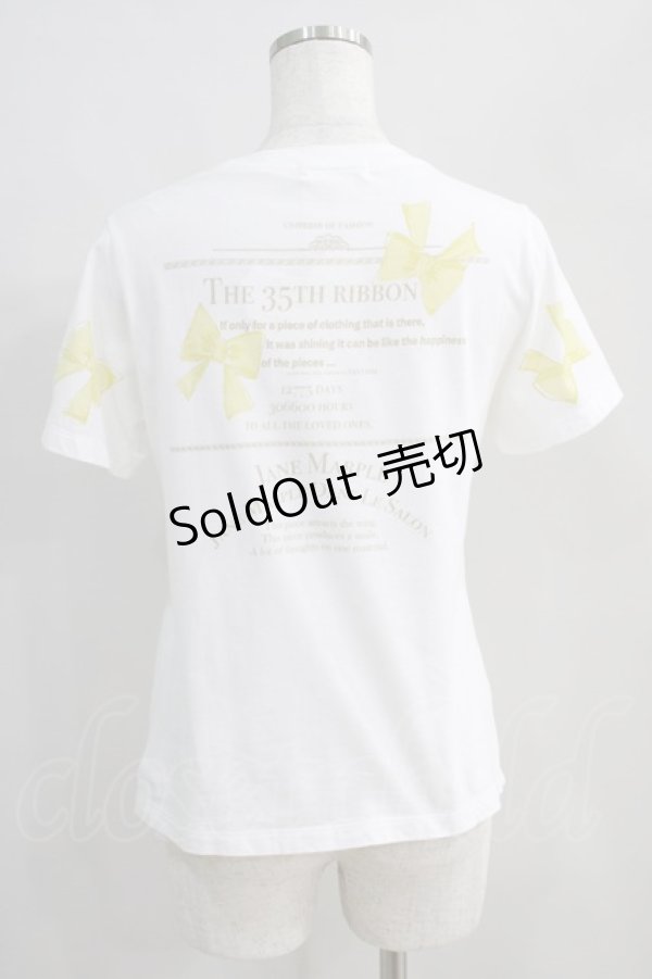 画像3: Jane Marple / The 35th ribbon Tシャツ Free 白×イエロー H-24-08-08-031-JM-TO-KB-ZH (3)