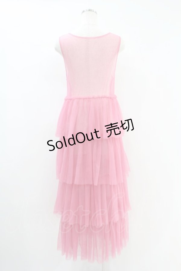 画像2: Candy Stripper / TULLE TIERED ONE-PIECE  ピンク H-24-08-09-051-PU-OP-KB-ZH (2)