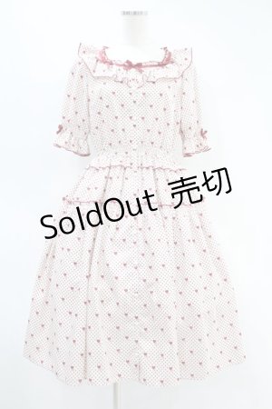 画像: Melody BasKet / Little dot heartワンピース  レッド H-24-08-09-035-LO-OP-KB-ZH