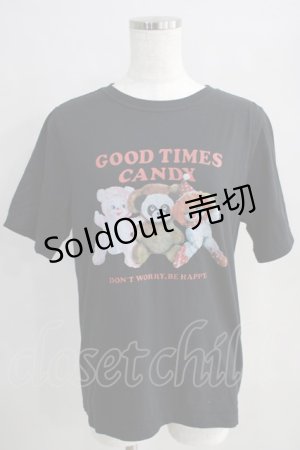 画像: Candy Stripper / GOOD TIMES CANDY Tシャツ  黒 H-24-08-11-029-PU-TO-KB-ZT232