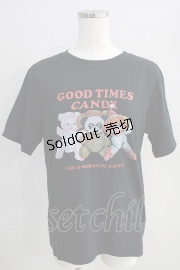 画像1: Candy Stripper / GOOD TIMES CANDY Tシャツ  黒 H-24-08-11-029-PU-TO-KB-ZT232 (1)