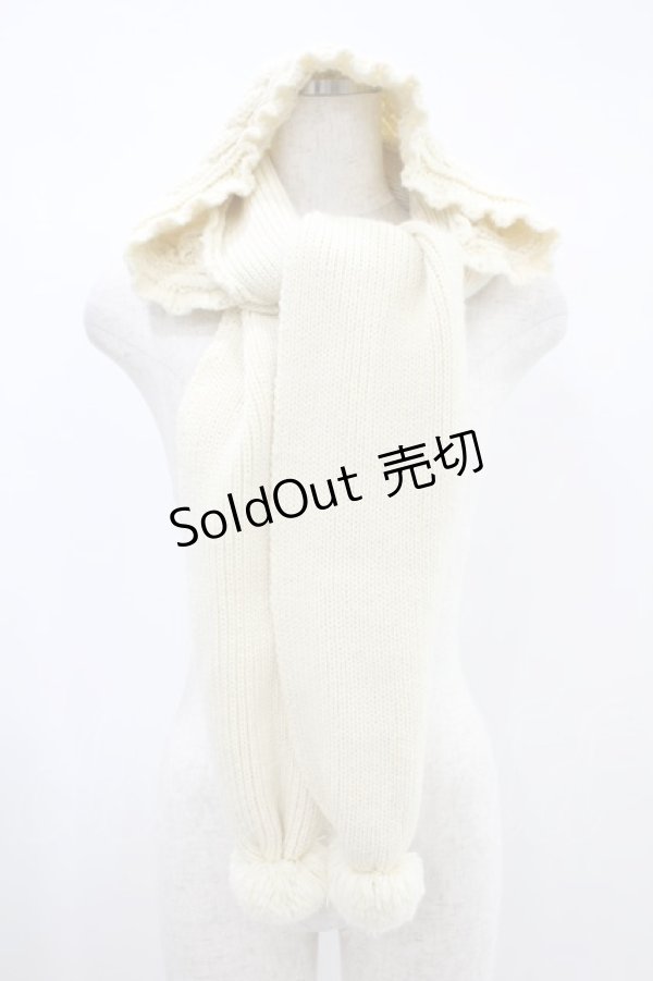 画像1: MILKFED / KNIT HOODED SCARF  アイボリー H-24-08-15-009-0-ZA-NS-ZH (1)