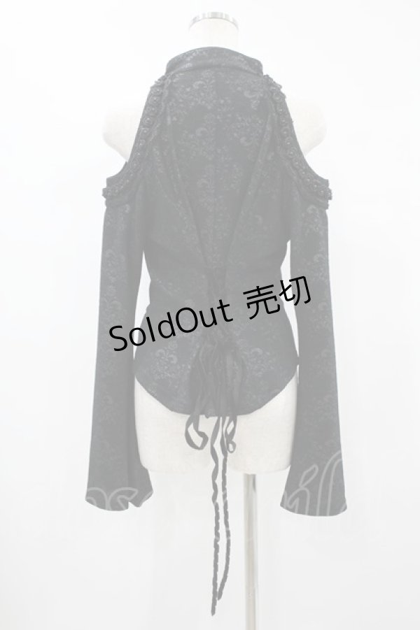 画像2: PUNK RAVE / GOTHIC CUT-AWAY SHIRT  ブラック H-24-08-15-1046-PU-TO-KB-ZH (2)