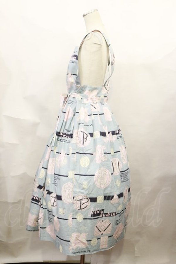 画像2: Jane Marple / Jolies broderies apron dress M ブルーグレー H-24-08-16-1011-JM-OP-KB-ZH (2)