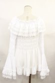 画像2: ATELIER PIERROT / Shirring princess sleeve blouse  ホワイト H-24-08-16-1033-EL-BL-KB-ZH (2)