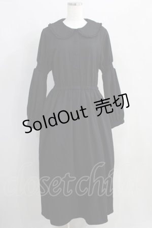 画像: LEBECCA boutique / 銀のスプーンとシャーリングスリーブワンピース Free ブラック H-24-08-16-012-EL-OP-NS-ZH