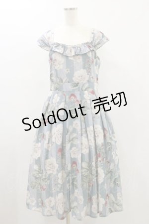 画像: Forest Wardrobe（海外ロリータブランド） / 森林のかご3.0 花柄ワンピースセット XL 白ばら＆いちご/ブルー H-24-08-17-065-LO-OP-NS-ZH