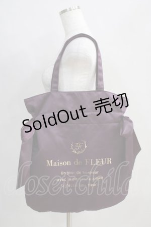 画像: Maison de FLEUR / ダブルリボントートバッグ  パープル H-24-08-19-049-LO-BG-NS-ZH