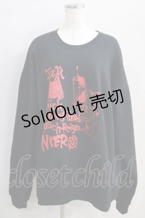 画像: NieR Clothing / プリントSWEAT  XL 黒 H-24-08-21-065-PU-TO-KB-ZT024