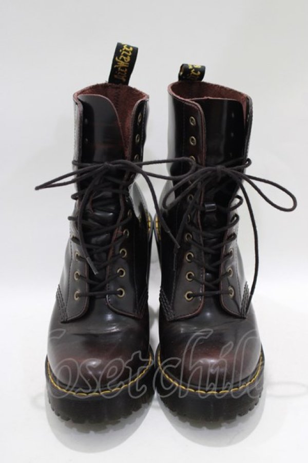 画像1: Dr.Martens （Getta Grip） / SEIRENE KENDRA 10EYE BOOT UK5（約24cm） チェリーレッド H-24-08-21-075-PU-SH-KB-ZT171 (1)