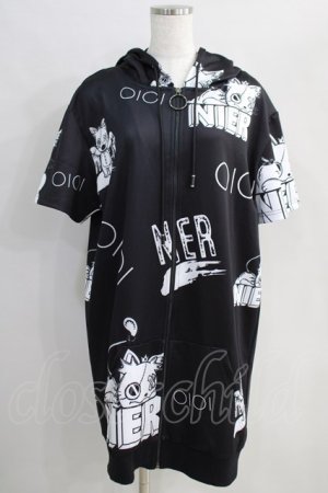 画像: NieR Clothing / 半袖ZIPパーカー  黒 H-24-08-21-1022-PU-TO-KB-ZH