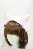 画像1: Angelic Pretty / Milk Catヘッドドレス  オフ/ピンク H-24-08-24-020-AP-AC-NS-ZH (1)