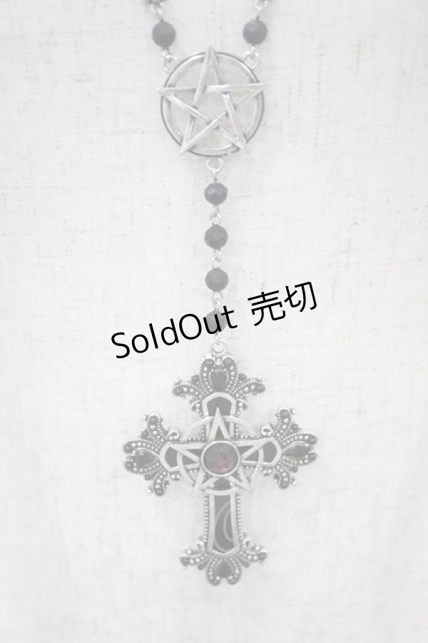 画像1: KILL STAR / Say Your Prayers Rosary Necklace  シルバー H-24-08-28-1015-SL-AC-KB-ZH (1)