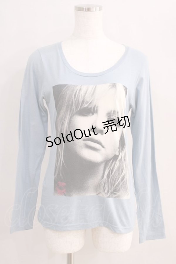 画像1: HYSTERIC GLAMOUR / COURTNEY LOVE LONG Tシャツ  サックス H-24-08-30-042-PU-TO-KB-ZH (1)