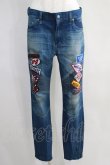 画像1: HYSTERIC GLAMOUR / CLASSIC PATCH BIKER DENIMスリムパンツ M ブルー H-24-08-30-023-PU-PA-KB-ZH (1)