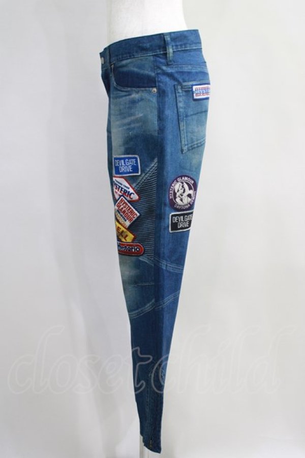 画像2: HYSTERIC GLAMOUR / CLASSIC PATCH BIKER DENIMスリムパンツ M ブルー H-24-08-30-023-PU-PA-KB-ZH (2)