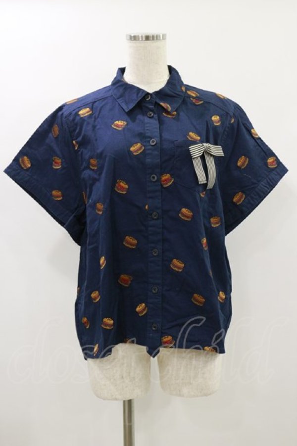 画像1: Candy Stripper / BURGER SHIRTS  ネイビー H-24-09-01-074-PU-BL-KB-ZT053 (1)