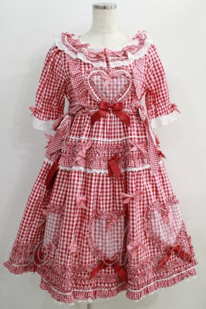 画像: BABY,THE STARS SHINE BRIGHT / Sweet Gingham Dollワンピース Free エンジ H-24-09-02-1002-BA-OP-NS-ZH