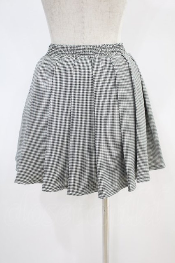 画像2: NieR Clothing / 千鳥柄MINI SKIRT  黒 H-24-09-03-1040-PU-SK-KB-ZH (2)