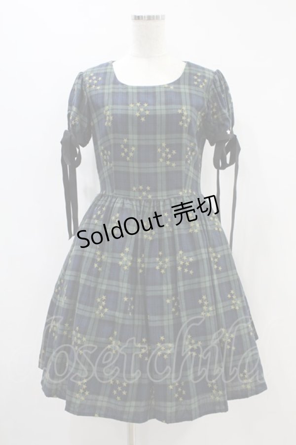 画像1: MILK / Rock me dress  グリーンチェック×スター H-24-09-03-1026-ML-OP-KB-ZH (1)