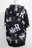 画像3: NieR Clothing / 総柄ZIP半袖パーカー  黒 H-24-09-04-032-PU-TO-KB-ZH (3)