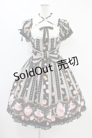 画像: Angelic Pretty / Wonder Partyミニ袖ジャンパースカート Free ブラック H-24-09-08-1001-AP-OP-NS-ZH