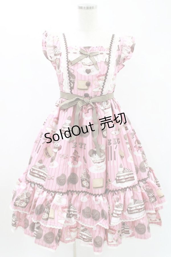 画像1: Angelic Pretty / Cream Cookie Paradeジャンパースカート Free ピンク H-24-09-08-011-AP-OP-NS-ZH (1)